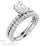 Emerald Cut Forever Brilliant Moissanite Engagement Ring #GTJ1141-emerald-fb-w