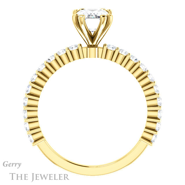 Emerald Cut Forever Brilliant Moissanite Engagement Ring #GTJ1141-emerald-fb-y