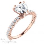 Heart Shaped Forever Brilliant Moissanite Engagement Ring #GTJ1141-heart-fb-r
