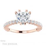 Heart Shaped Forever Brilliant Moissanite Engagement Ring #GTJ1141-heart-fb-r