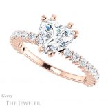 Heart Shaped Forever Brilliant Moissanite Engagement Ring #GTJ1141-heart-fb-r
