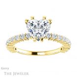 Heart Shaped Forever Brilliant Moissanite Engagement Ring #GTJ1141-heart-fb-y