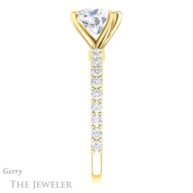 Heart Shaped Forever Brilliant Moissanite Engagement Ring #GTJ1141-heart-fb-y