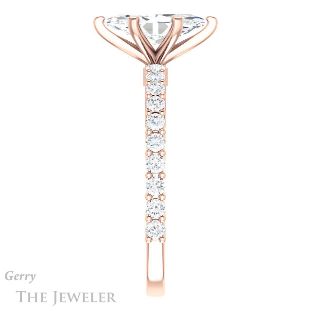 Marquise Cut Forever One Moissanite Engagement Ring #GTJ1141-marquise-fb-r 3 Marquise Cut Forever Brilliant Moissanite Engagement Ring #GTJ1141-marquise-fb-r