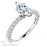 Marquise Cut Forever Brilliant Moissanite Engagement Ring #GTJ1141-marquise-fb-w