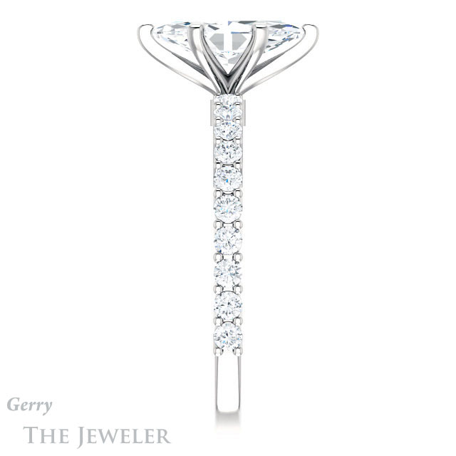 Marquise Cut Forever Brilliant Moissanite Engagement Ring #GTJ1141-marquise-fb-w