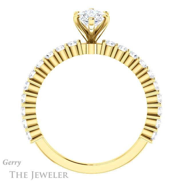 Marquise Cut Forever Brilliant Moissanite Engagement Ring #GTJ1141-marquise-fb-y