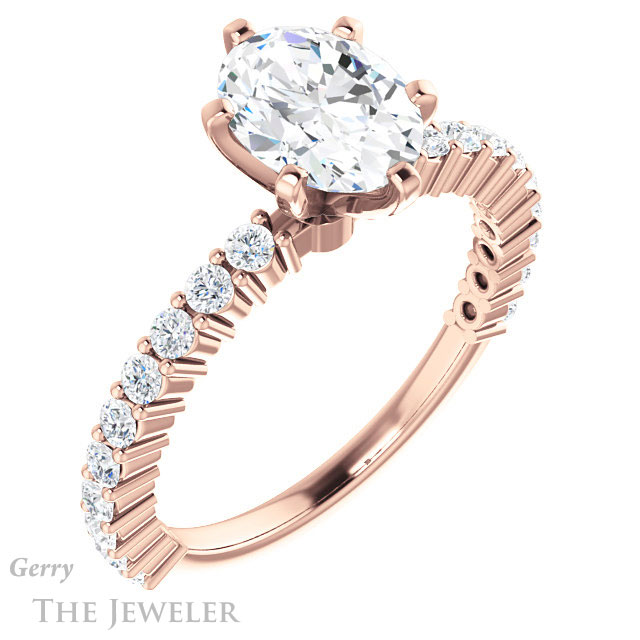 Oval Shaped Forever One Moissanite Engagement Ring #GTJ1141-oval-fo-r 4 Oval Shaped Forever One Moissanite Engagement Ring #GTJ1141-oval-fo-r
