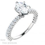 Oval Shaped Forever One Moissanite Engagement Ring #GTJ1141-oval-fo-w 4 Oval Shaped Forever One Moissanite Engagement Ring #GTJ1141-oval-fo-w