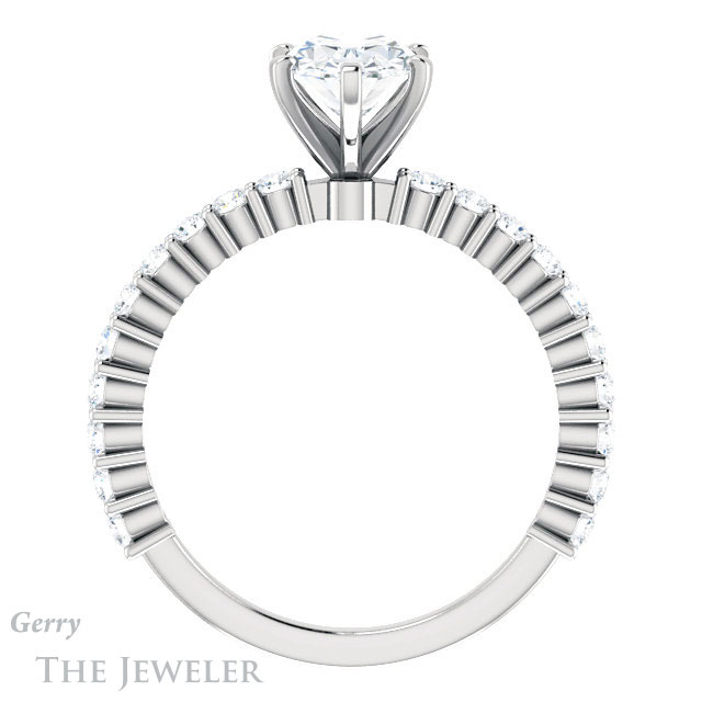 Oval Shaped Forever One Moissanite Engagement Ring #GTJ1141-oval-fo-w 2 Oval Shaped Forever One Moissanite Engagement Ring #GTJ1141-oval-fo-w