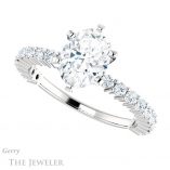 Oval Shaped Forever One Moissanite Engagement Ring #GTJ1141-oval-fo-w 5 Oval Shaped Forever One Moissanite Engagement Ring #GTJ1141-oval-fo-w