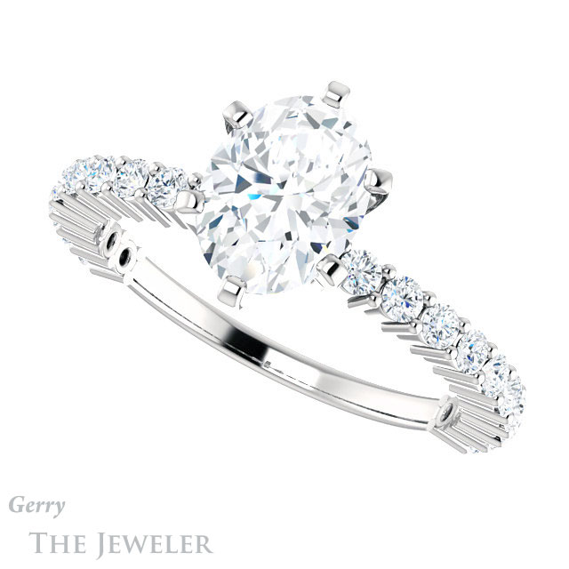 Oval Shaped Forever One Moissanite Engagement Ring #GTJ1141-oval-fo-w 5 Oval Shaped Forever One Moissanite Engagement Ring #GTJ1141-oval-fo-w