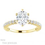 Oval Shaped Forever One Moissanite Engagement Ring #GTJ1141-oval-fo-y 1 Oval Shaped Forever One Moissanite Engagement Ring #GTJ1141-oval-fo-y
