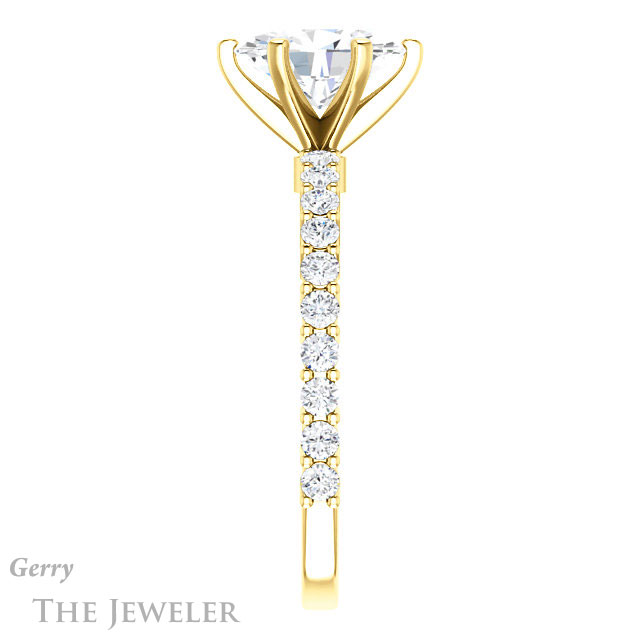 Oval Shaped Forever One Moissanite Engagement Ring #GTJ1141-oval-fo-y 3 Oval Shaped Forever One Moissanite Engagement Ring #GTJ1141-oval-fo-y