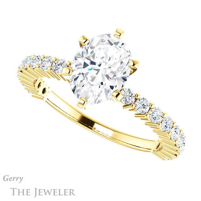 Oval Shaped Forever One Moissanite Engagement Ring #GTJ1141-oval-fo-y 5 Oval Shaped Forever One Moissanite Engagement Ring #GTJ1141-oval-fo-y