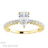 Pear Shaped Forever Brilliant Moissanite Engagement Ring #GTJ1141-pear-fb-y