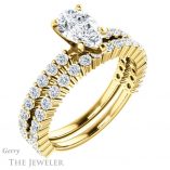 Pear Shaped Forever Brilliant Moissanite Engagement Ring #GTJ1141-pear-fb-y