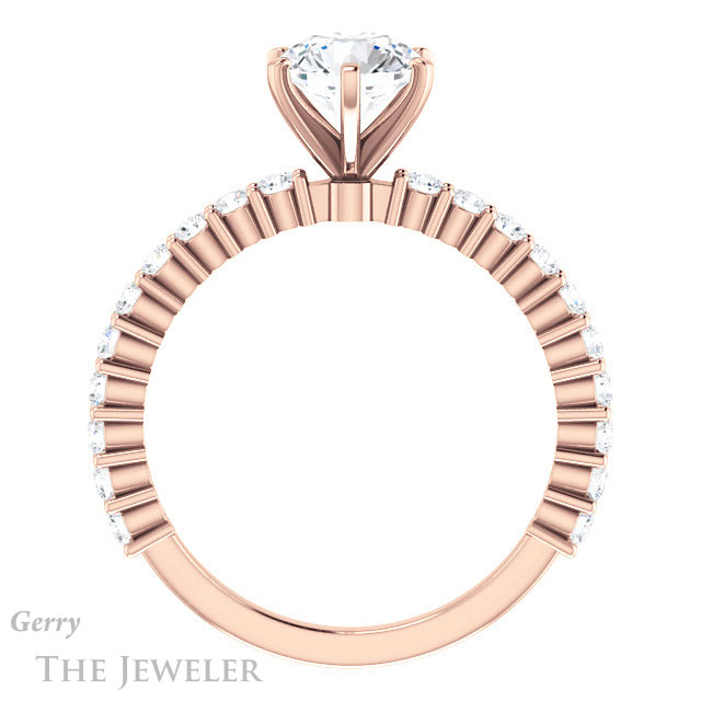 Round Cut Forever One Moissanite Engagement Ring #GTJ1141-round-fo-r