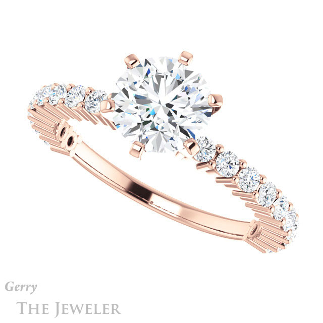 Round Cut Forever One Moissanite Engagement Ring #GTJ1141-round-fo-r 5 Round Cut Forever One Moissanite Engagement Ring #GTJ1141-round-fo-r