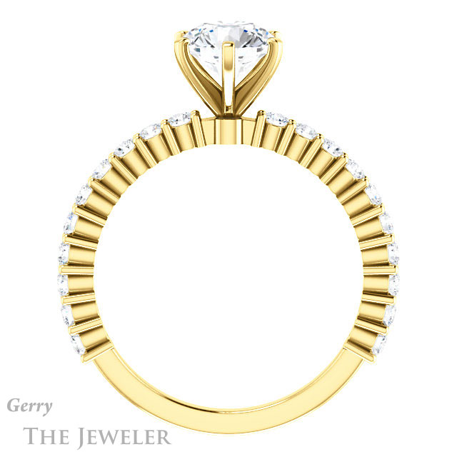 Round Cut Forever One Moissanite Engagement Ring #GTJ1141-round-fo-y