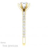 Round Cut Forever One Moissanite Engagement Ring #GTJ1141-round-fo-y