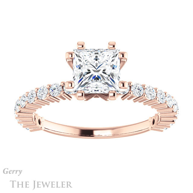 Princess Cut Forever One Moissanite Engagement Ring #GTJ1141-square-fo-r