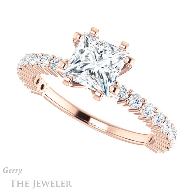 Princess Cut Forever One Moissanite Engagement Ring #GTJ1141-square-fo-r