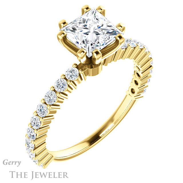 Princess Cut Forever One Moissanite Engagement Ring #GTJ1141-square-fo-y