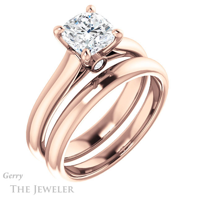 Cushion Cut Forever One Moissanite Engagement Ring #GTJ1142-cushion-fo-r 6 Cushion Cut Forever One Moissanite Engagement Ring #GTJ1142-cushion-fo-r