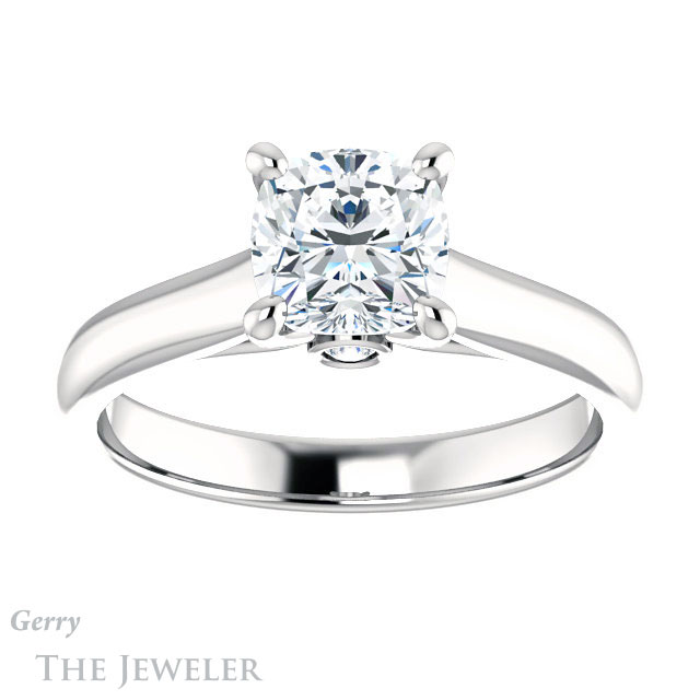 Cushion Cut Forever One Moissanite Engagement Ring #GTJ1142-cushion-fo-w