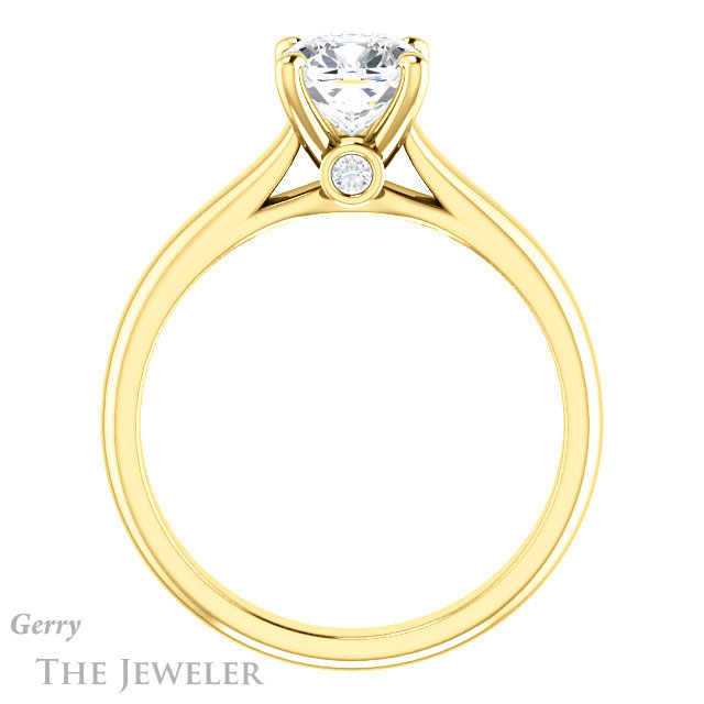 Cushion Cut Forever One Moissanite Engagement Ring #GTJ1142-cushion-fo-y