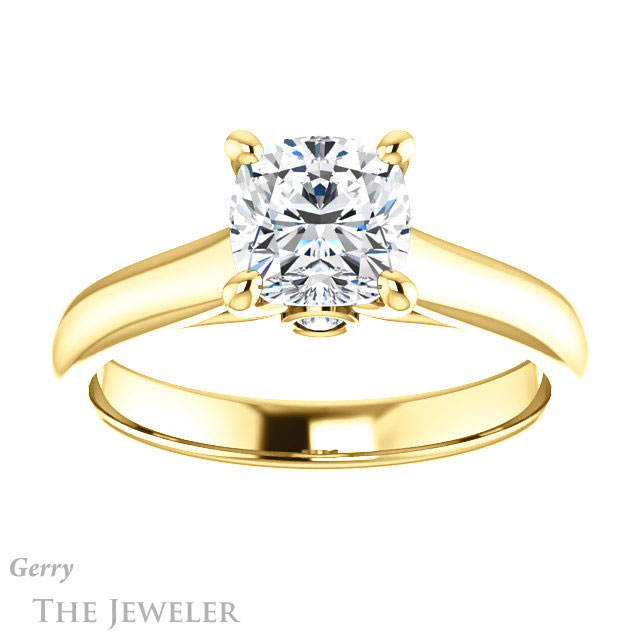 Cushion Cut Forever One Moissanite Engagement Ring #GTJ1142-cushion-fo-y