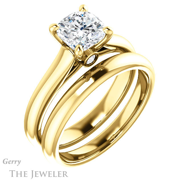 Cushion Cut Forever One Moissanite Engagement Ring #GTJ1142-cushion-fo-y 6 Cushion Cut Forever One Moissanite Engagement Ring #GTJ1142-cushion-fo-y