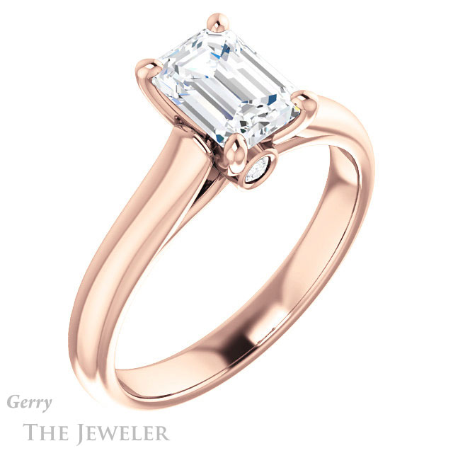 Emerald Cut Forever One Moissanite Engagement Ring #GTJ1142-emerald-fb-r 4 Emerald Cut Forever Brilliant Moissanite Engagement Ring #GTJ1142-emerald-fb-r
