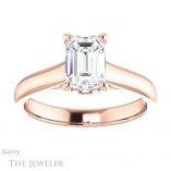 Emerald Cut Forever One Moissanite Engagement Ring #GTJ1142-emerald-fb-r 1 Emerald Cut Forever Brilliant Moissanite Engagement Ring #GTJ1142-emerald-fb-r