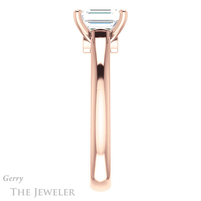 Emerald Cut Forever One Moissanite Engagement Ring #GTJ1142-emerald-fb-r 3 Emerald Cut Forever Brilliant Moissanite Engagement Ring #GTJ1142-emerald-fb-r