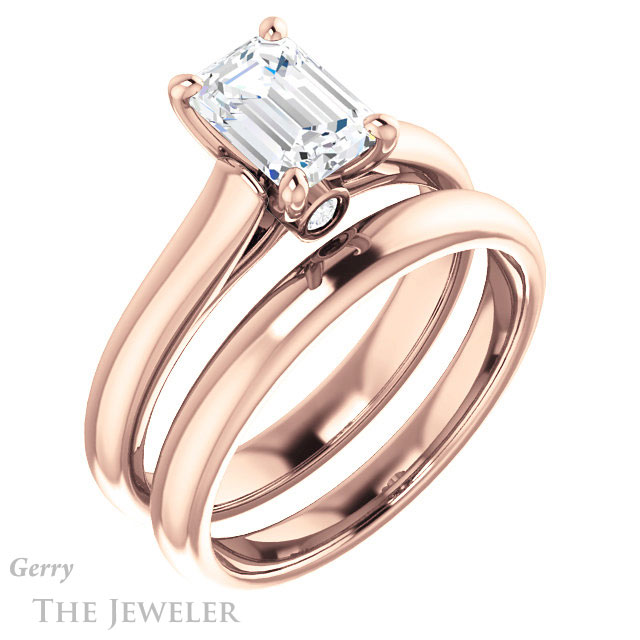 Emerald Cut Forever One Moissanite Engagement Ring #GTJ1142-emerald-fb-r 6 Emerald Cut Forever Brilliant Moissanite Engagement Ring #GTJ1142-emerald-fb-r