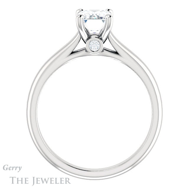 Emerald Cut Forever One Moissanite Engagement Ring #GTJ1142-emerald-fb-w 2 Emerald Cut Forever Brilliant Moissanite Engagement Ring #GTJ1142-emerald-fb-w