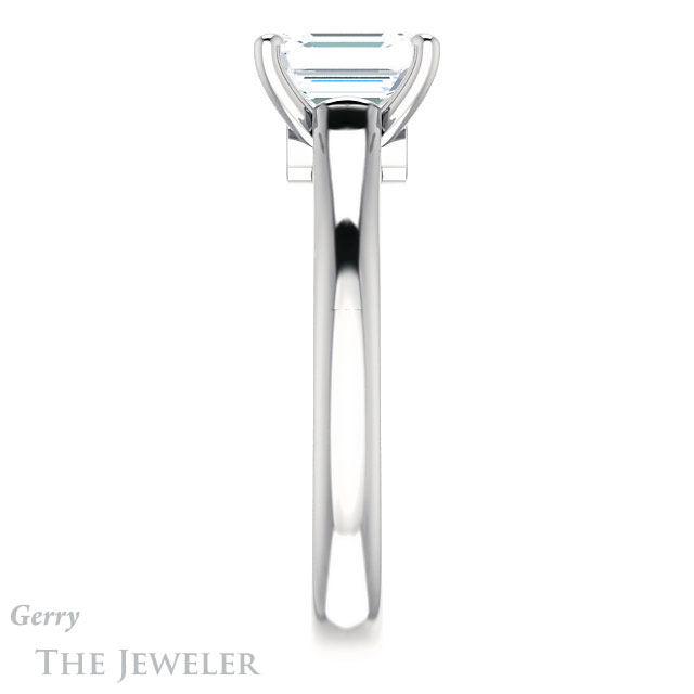 Emerald Cut Forever One Moissanite Engagement Ring #GTJ1142-emerald-fb-w 3 Emerald Cut Forever Brilliant Moissanite Engagement Ring #GTJ1142-emerald-fb-w