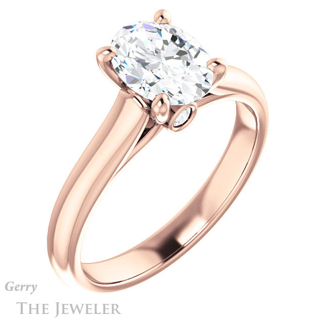 Oval Shaped Forever One Moissanite Engagement Ring #GTJ1142-oval-fo-r 4 Oval Shaped Forever One Moissanite Engagement Ring #GTJ1142-oval-fo-r
