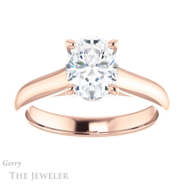 Oval Shaped Forever One Moissanite Engagement Ring #GTJ1142-oval-fo-r 1 Oval Shaped Forever One Moissanite Engagement Ring #GTJ1142-oval-fo-r