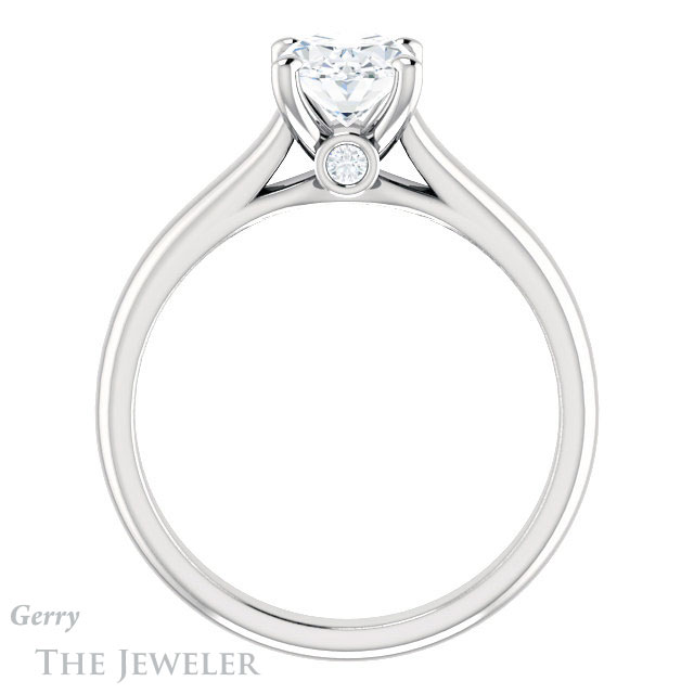 Oval Shaped Forever One Moissanite Engagement Ring #GTJ1142-oval-fo-w