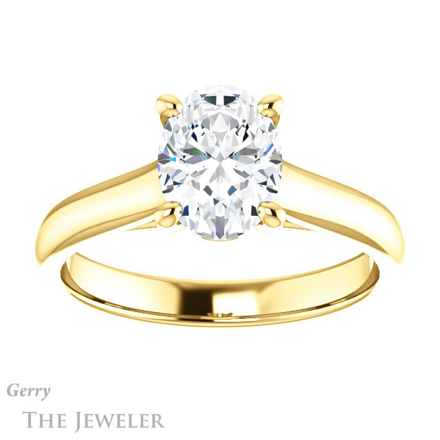 Oval Shaped Forever One Moissanite Engagement Ring #GTJ1142-oval-fo-y 1 Oval Shaped Forever One Moissanite Engagement Ring #GTJ1142-oval-fo-y