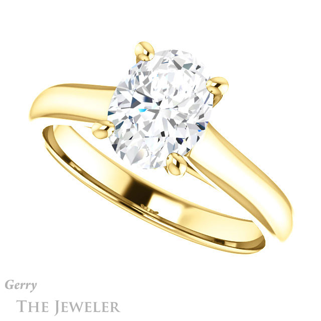 Oval Shaped Forever One Moissanite Engagement Ring #GTJ1142-oval-fo-y 5 Oval Shaped Forever One Moissanite Engagement Ring #GTJ1142-oval-fo-y
