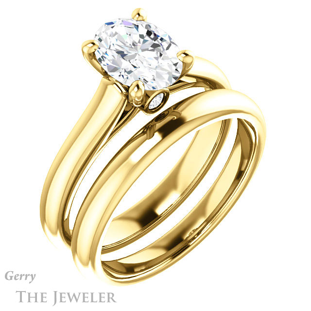 Oval Shaped Forever One Moissanite Engagement Ring #GTJ1142-oval-fo-y 6 Oval Shaped Forever One Moissanite Engagement Ring #GTJ1142-oval-fo-y