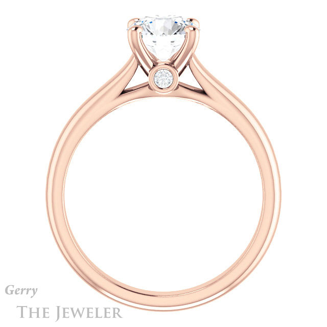 Round Cut Forever One Moissanite Engagement Ring #GTJ1142-round-fo-r