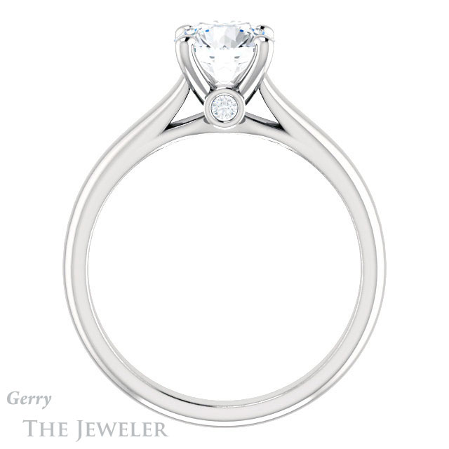 Round Cut Forever One Moissanite Engagement Ring #GTJ1142-round-fo-w 2 Round Cut Forever One Moissanite Engagement Ring #GTJ1142-round-fo-w