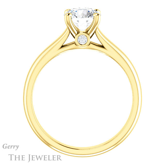 Round Cut Forever One Moissanite Engagement Ring #GTJ1142-round-fo-y 2 Round Cut Forever One Moissanite Engagement Ring #GTJ1142-round-fo-y