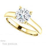 Round Cut Forever One Moissanite Engagement Ring #GTJ1142-round-fo-y 5 Round Cut Forever One Moissanite Engagement Ring #GTJ1142-round-fo-y