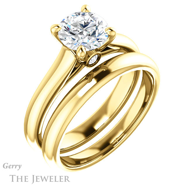 Round Cut Forever One Moissanite Engagement Ring #GTJ1142-round-fo-y 6 Round Cut Forever One Moissanite Engagement Ring #GTJ1142-round-fo-y